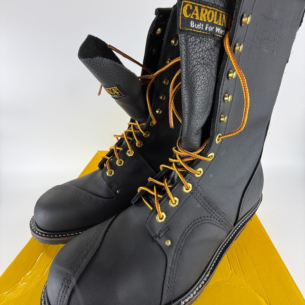 Carolina 1905 Linesman Boots Mens 13 EE Black Leather Vibram EH Steel Toed USA